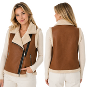 Veste Sans Manches Femme en Fourrure Synthétique - Surface Douce et Texturée avec Coupe Regular
