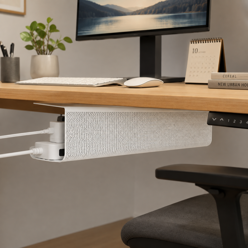 Goulotte Autocollante pour Câbles de Bureau - Organisateur en PVC de 40 cm en Forme de J