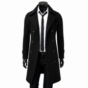 Trench Long Homme - Double Fermeture Éclair avec Design Uni pour Temps Froid