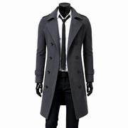 Trench Long Homme - Double Fermeture Éclair avec Design Uni pour Temps Froid