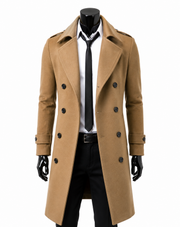 Trench Long Homme - Double Fermeture Éclair avec Design Uni pour Temps Froid