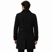 Trench Long Homme - Double Fermeture Éclair avec Design Uni pour Temps Froid