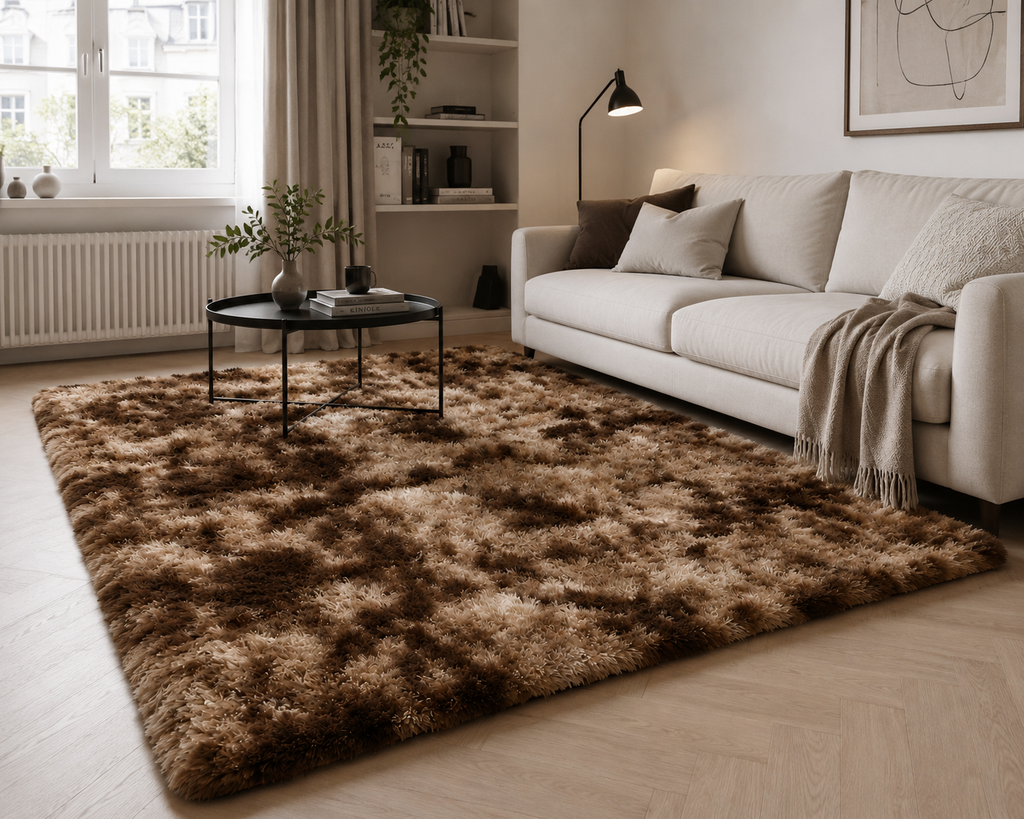 Tapis Doux pour Chambre - Tapis de Sol Antidérapant en Polyester pour Chambre et Salon
