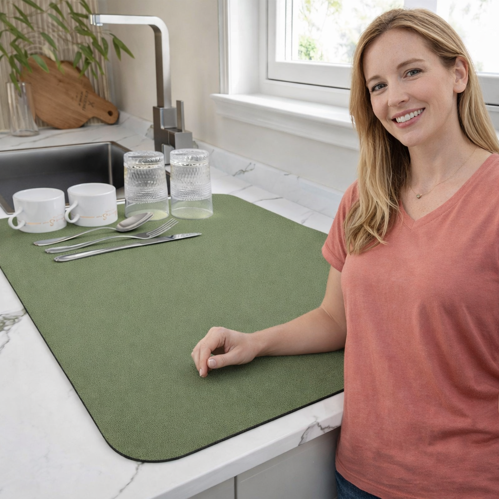 Tapis Égouttoir à Vaisselle à Séchage Rapide - Tapis de Cuisine en Microfibre
