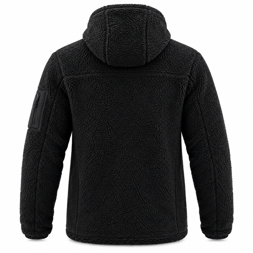 Veste en Fleece à Capuche Homme - Fermeture Éclair et Poches Latérales pour Temps Froid