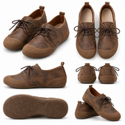 Chaussures Plates Femme à Plusieurs Sangles - Bout Fermé avec Dessus Textile-Synthétique