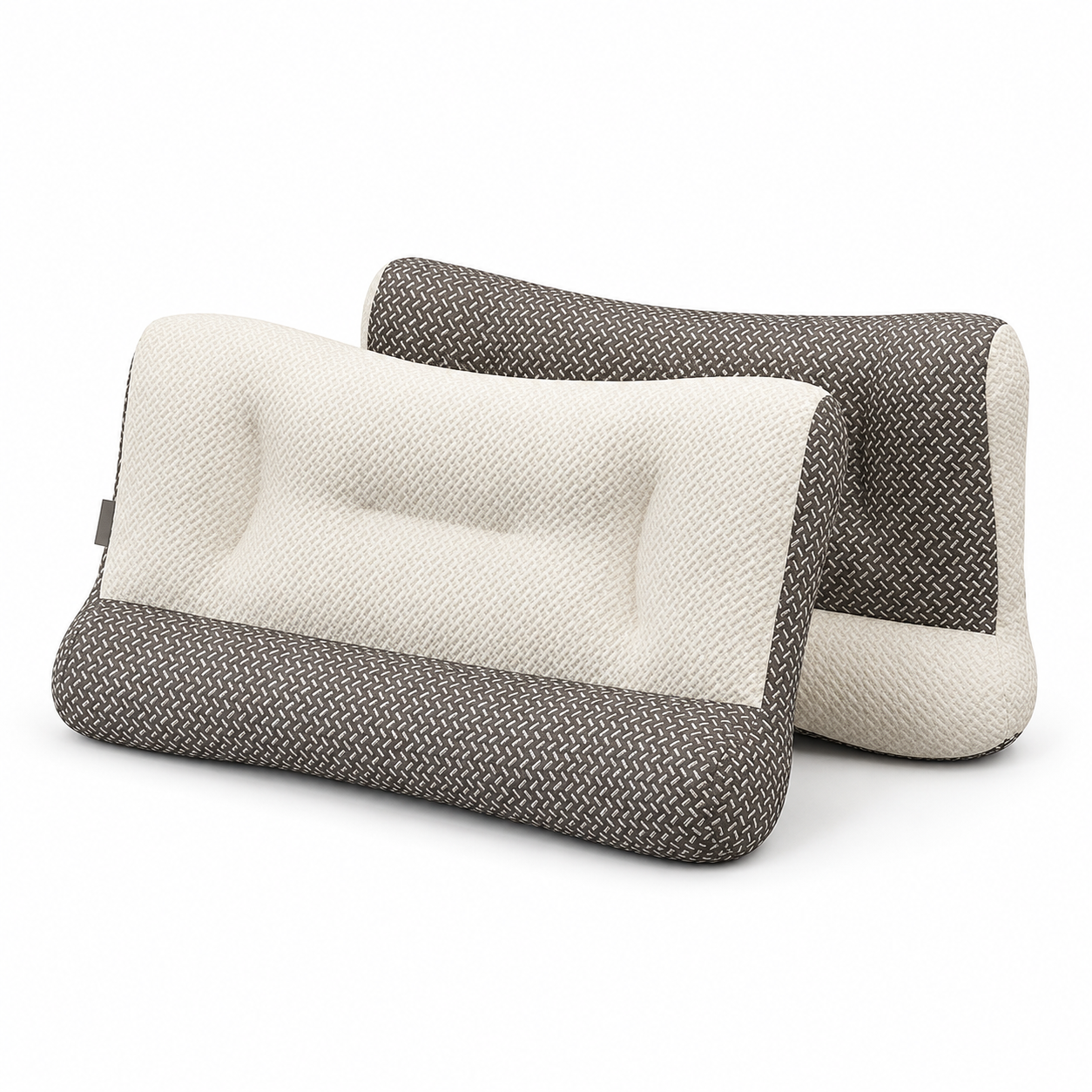Oreiller de Sommeil Profilé Blanc - Oreiller en Polyester, Fibre de Soja & Tissu Tricoté