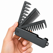 Peigne Pliable 3-en-1 Cheveux & Barbe - Dents Fines et Larges Interchangeables