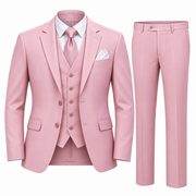 Costume Slim Fit Homme Trois Pièces - Veste, Gilet et Pantalon à Revers Fins