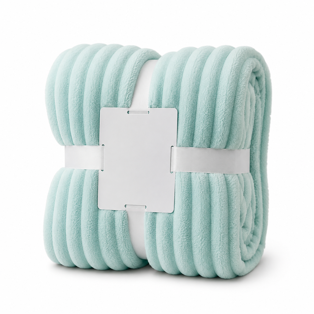 Couverture en Flanelle Fleece - Plaid Doux à Larges Rayures pour Canapé et Lit