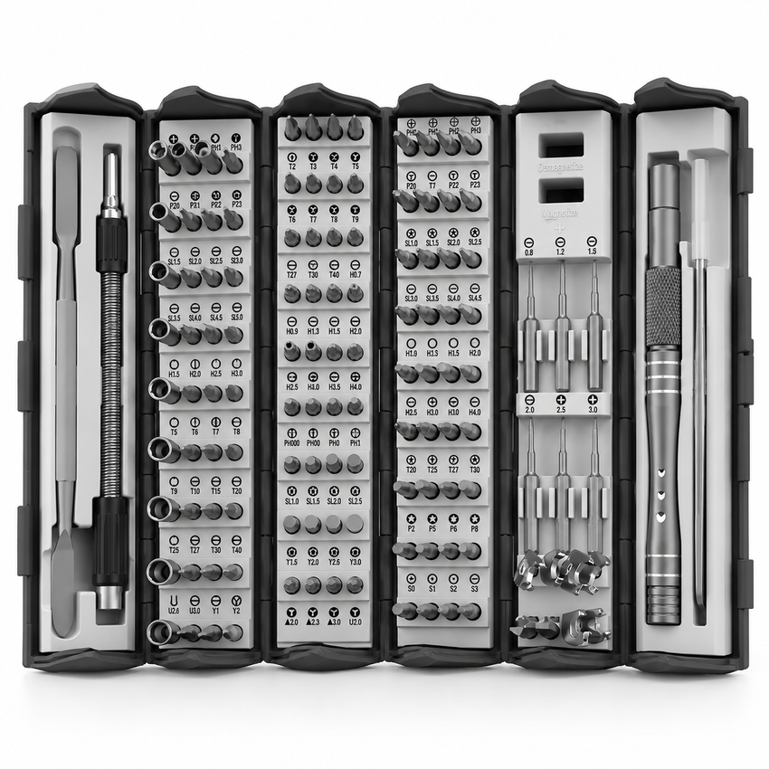 Set de Tournevis de Précision 16-en-1 - Porte-Embout Magnétique avec 16 Embouts Interchangeables