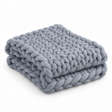 Couverture Chunky Tricotée - Plaid Fait Main en Laine Mérinos