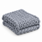 Couverture Chunky Tricotée - Plaid Fait Main en Laine Mérinos