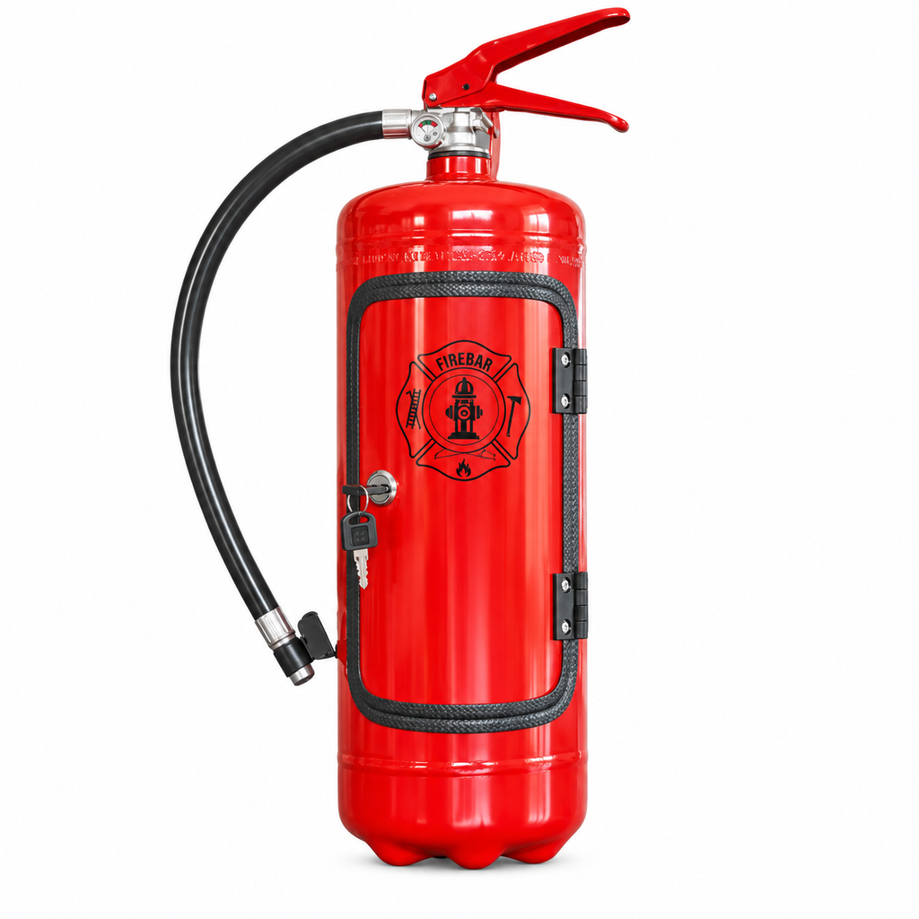 Porte-Bouteille Design Extincteur - Support Décoratif en Fer et Plastique pour Intérieur