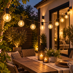 Guirlande LED Extérieure 15M - Éclairage Chaud IP65 pour Jardin, Terrasse et Pergola