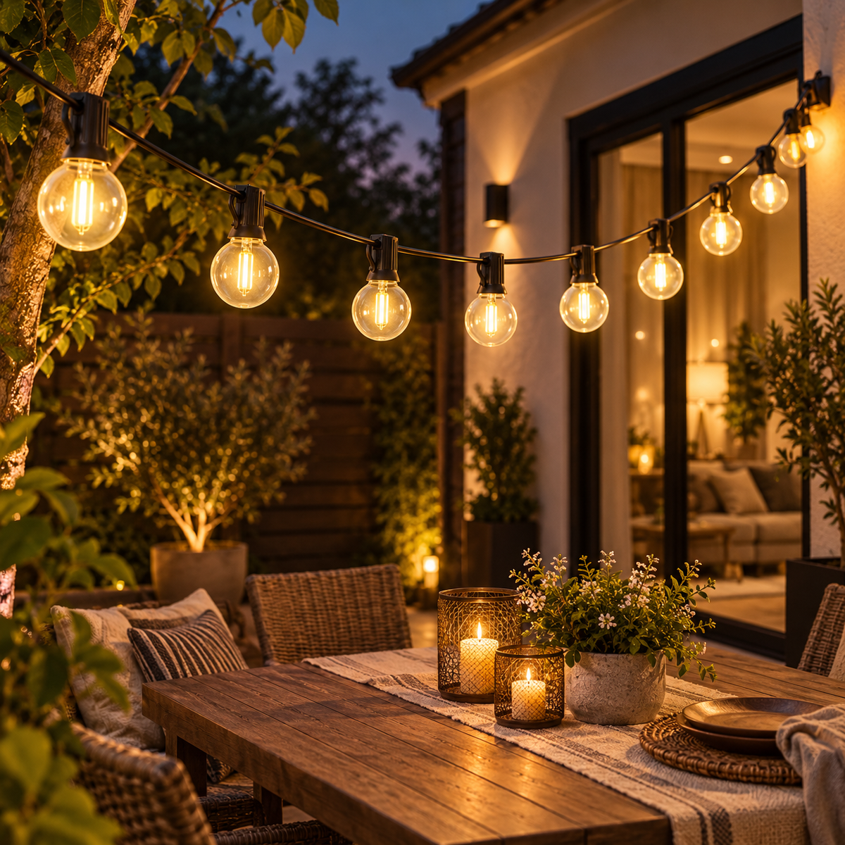Guirlande LED Extérieure 15M - Éclairage Chaud IP65 pour Jardin, Terrasse et Pergola