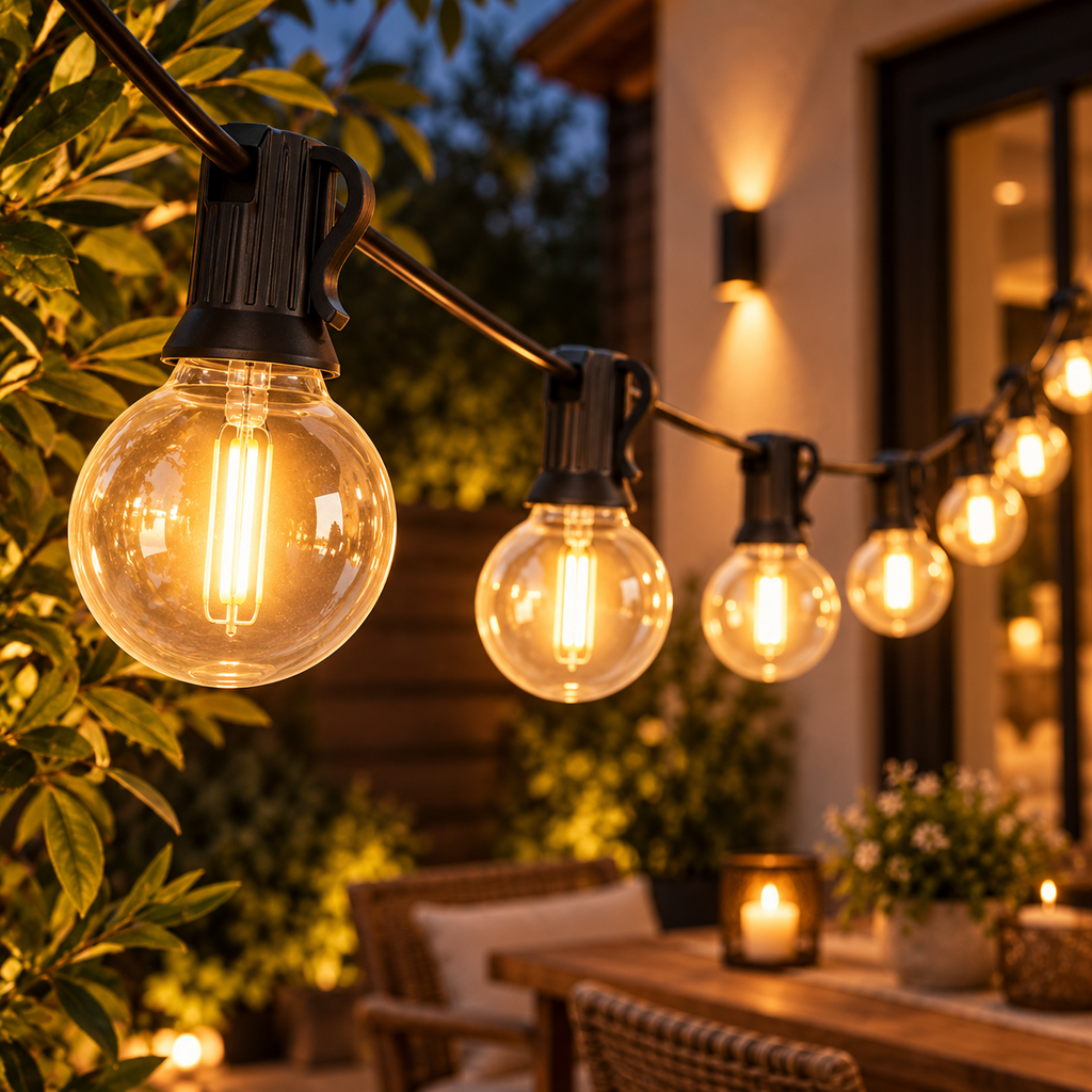 Guirlande LED Extérieure 15M - Éclairage Chaud IP65 pour Jardin, Terrasse et Pergola