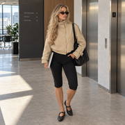 Pantalon Capri Femme Taille Haute - Mélange Nylon-Spandex Stretch avec Fentes Latérales