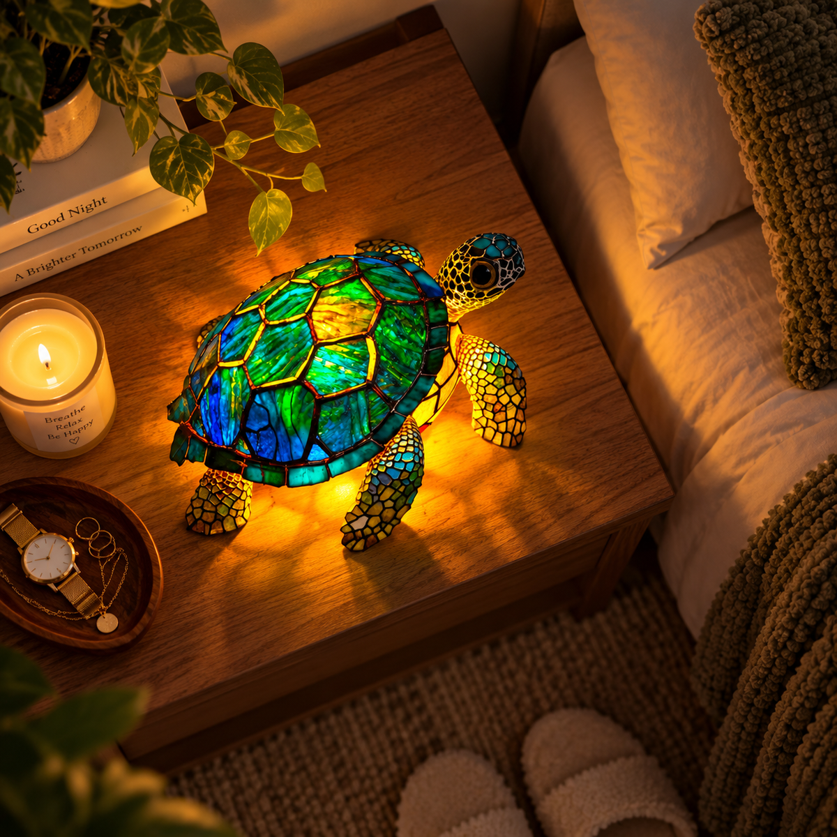 Lampe de Table Animaux en Verre Coloré - Éclairage Décoratif avec LED Chaude Intégrée
