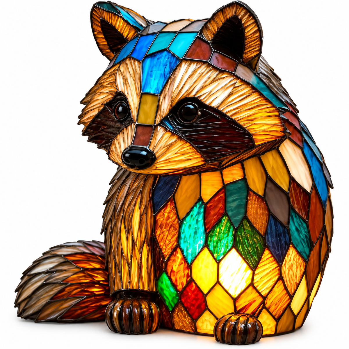 Lampe de Table Animaux en Verre Coloré - Éclairage Décoratif avec LED Chaude Intégrée