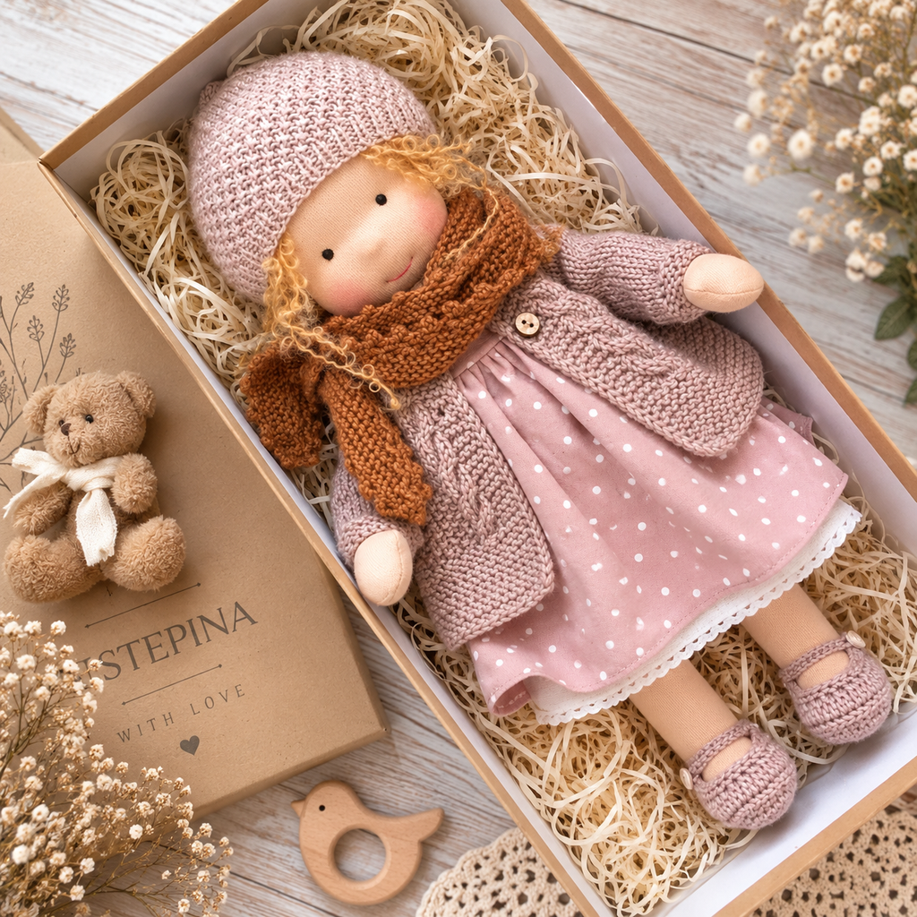 Poupée en Tissu Faite Main - Design Inspiré de Waldorf pour Jeu de Rôle et Décoration