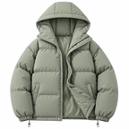 Veste à Capuche en Mélange de Coton - Design Isolant avec Taille Ajustable pour Temps Frais