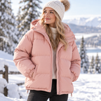 Veste à Capuche en Mélange de Coton - Design Isolant avec Taille Ajustable pour Temps Frais
