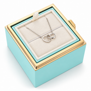 Coffret Cadeau avec Collier en Métal - Ensemble de Bijoux avec Boîte à Rose Décorative