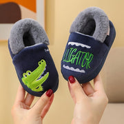Chaussons Doublés pour Enfants - Tige en Coton et Peluche avec Doublure en Fausse Fourrure