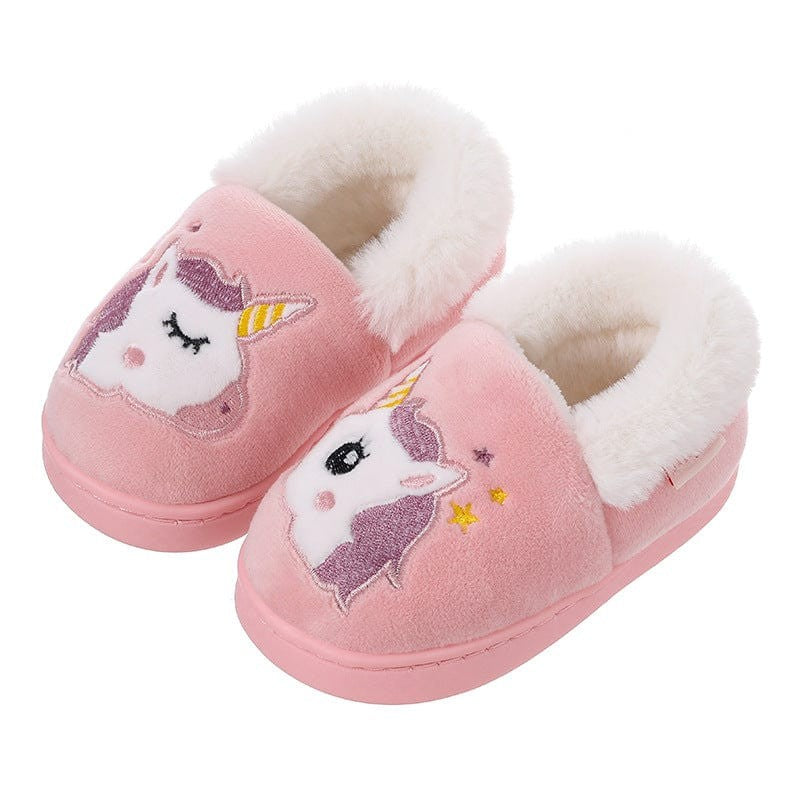 Chaussons Doublés pour Enfants - Tige en Coton et Peluche avec Doublure en Fausse Fourrure