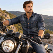 Chemise Homme à Manches Longues - Mélange Polyester et Coton avec Col Rabattable