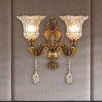Applique Murale Dorée Vintage - Lampe Murale Réglable en Métal Compatible E14