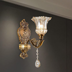 Applique Murale Dorée Vintage - Lampe Murale Réglable en Métal Compatible E14