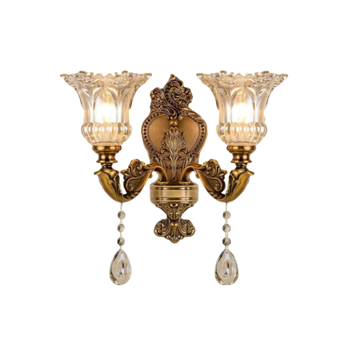 Applique Murale Dorée Vintage - Lampe Murale Réglable en Métal Compatible E14