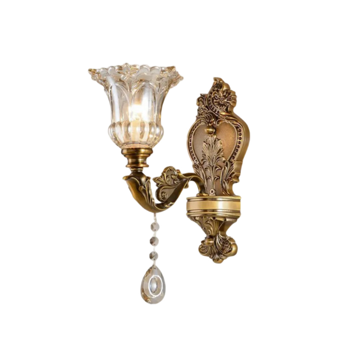 Applique Murale Dorée Vintage - Lampe Murale Réglable en Métal Compatible E14