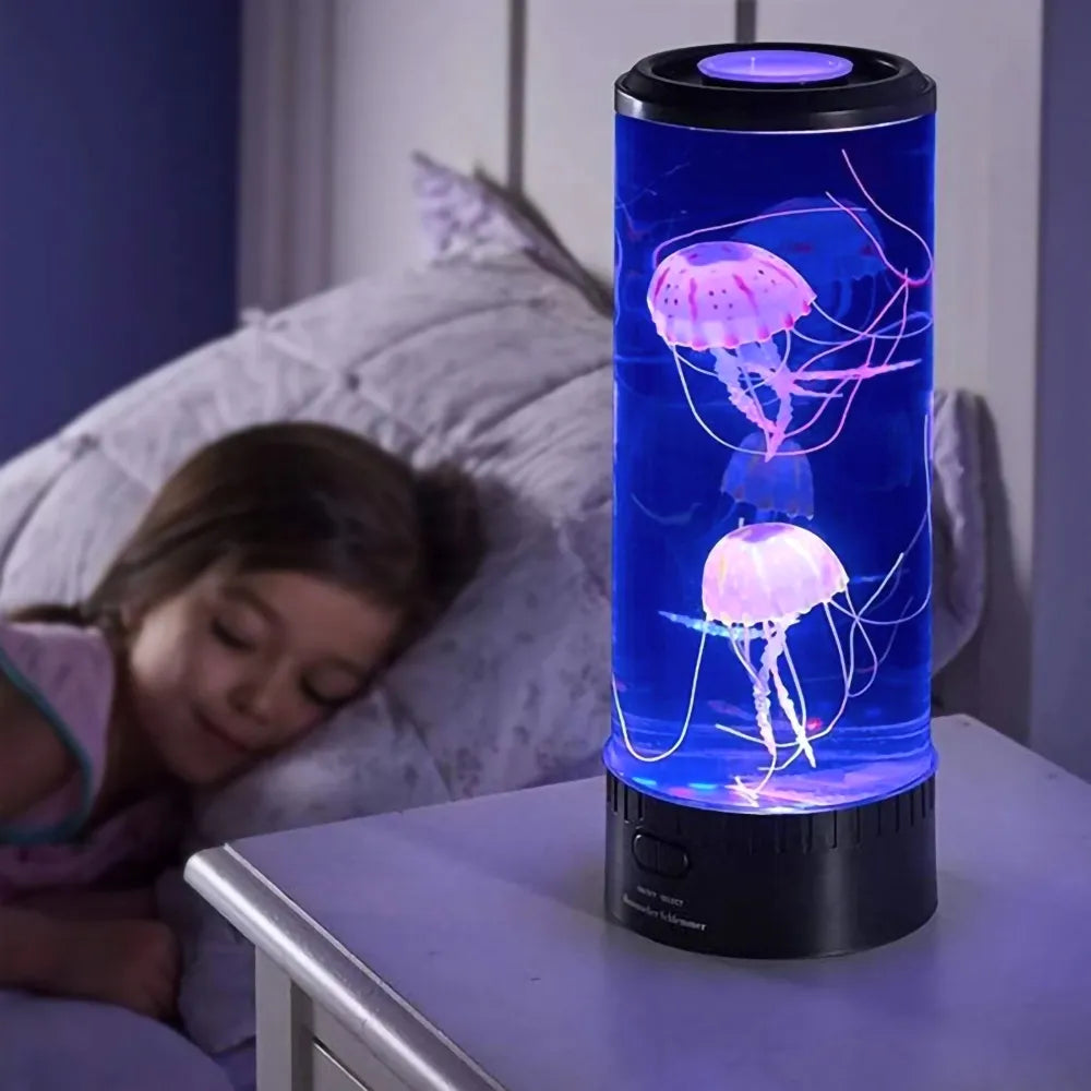 Lampe de Table LED - Éclairage Décoratif avec Méduses et Changement de Couleur