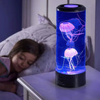 Lampe de Table LED - Éclairage Décoratif avec Méduses et Changement de Couleur
