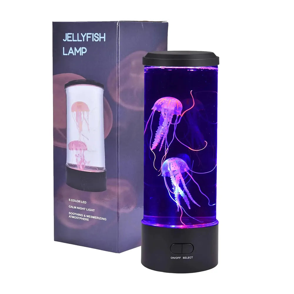 Lampe de Table LED - Éclairage Décoratif avec Méduses et Changement de Couleur
