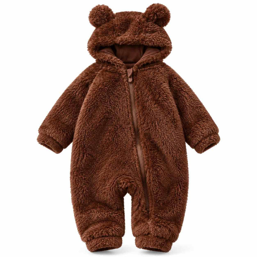 Combinaison Bébé à Manches Longues - Mélange Coton et Polyester avec Fermeture Éclair Avant
