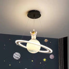 Lampe Suspendue à Motif Planète - Luminaire en Métal, Acrylique et Verre pour Chambre d'Enfant