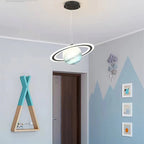 Lampe Suspendue à Motif Planète - Luminaire en Métal, Acrylique et Verre pour Chambre d'Enfant