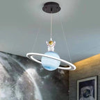 Lampe Suspendue à Motif Planète - Luminaire en Métal, Acrylique et Verre pour Chambre d'Enfant