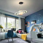 Lampe Suspendue à Motif Planète - Luminaire en Métal, Acrylique et Verre pour Chambre d'Enfant