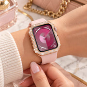 Coque de Protection Apple Watch à Strass - Finition avec Décoration Cristalline et Écran Accessible