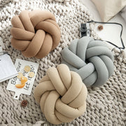 Coussin Décoratif Noué en Coton - Design Tressé pour Intérieur