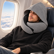 Coussin de Voyage avec Capuche - Mousse à Mémoire de Forme et Design Enroulable