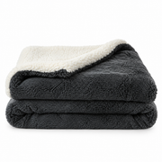 Couverture en Fleece Mélange de Laine de Mouton - Plaid Double Couche pour Canapé et Lit