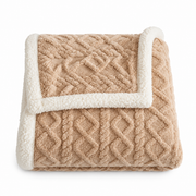 Couverture en Fleece Mélange de Laine de Mouton - Plaid Double Couche pour Canapé et Lit