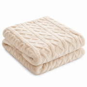 Couverture en Fleece Mélange de Laine de Mouton - Plaid Double Couche pour Canapé et Lit