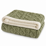 Couverture en Fleece Mélange de Laine de Mouton - Plaid Double Couche pour Canapé et Lit